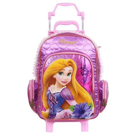 mochila com rodinhas rapunzel .